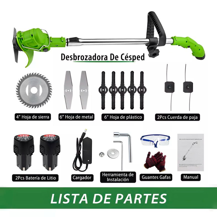 CORTADORA DE CÉSPED + DOS BATERÍAS DE 48V