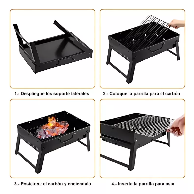NUEVO KIT PORTÁTIL MINI PARRILLA PLEGABLE + 1