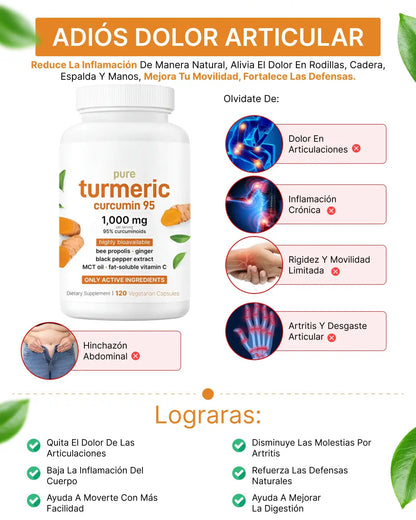 🌿 Turmeric® 4 en 1 – Alivio natural para la inflamación y el dolor 💪
