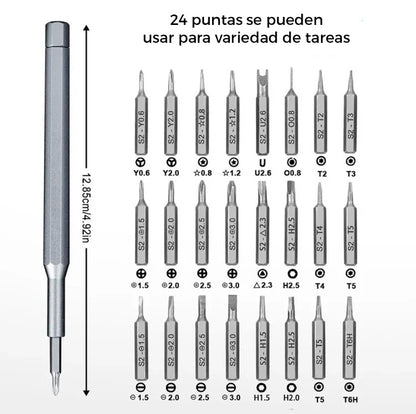 JUEGO DESTORNILLADORES 24PCS